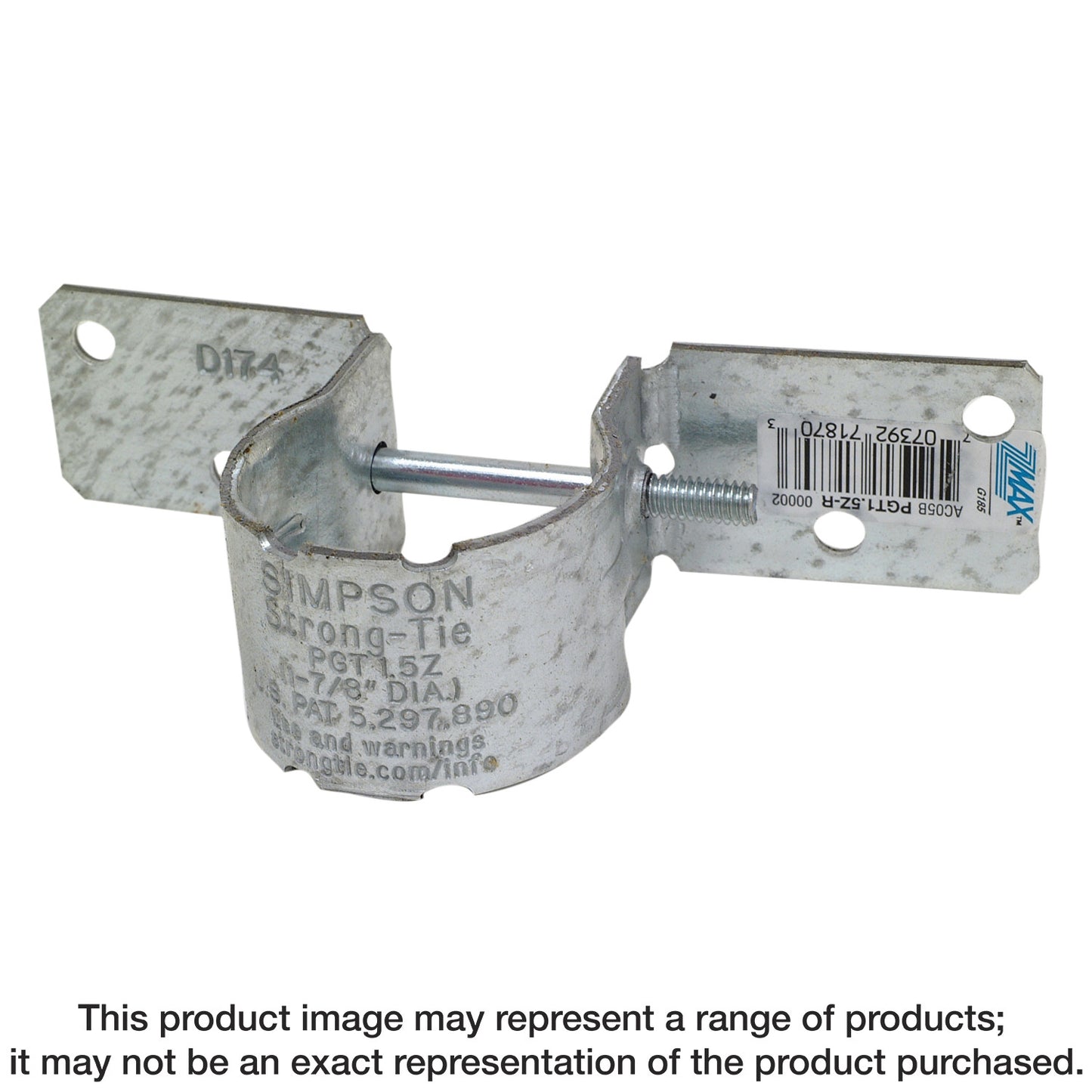 Simpson Strong-Tie PGT1.5Z-R PGT® 12-Gauge ZMAX® Galvanized Pipe Grip Tie® for 1-1/2 in. Pipe (Pack of 2700)
