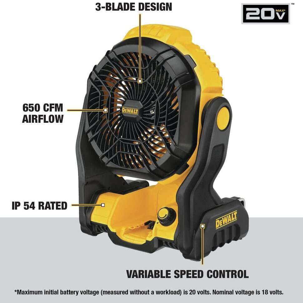 DeWalt DCE512B 20V MAX Cordless Lithium Ion Jobsite Fan Bare Tool