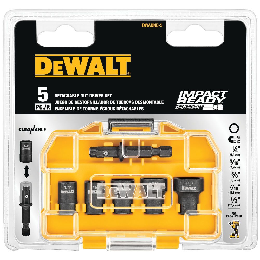 DeWalt DWADND-5 Nut Driver Set Detachable 5-Piece