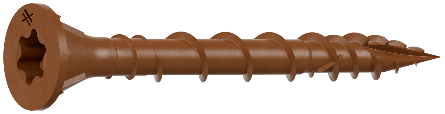 Simpson Strong-Tie DSVR158MB Deck-Drive™ DSV WOOD Screw — #8 x 1-5/8 in. T-25, Flat Head, Quik Guard®, Red (1750-Qty) (Pack of 64)