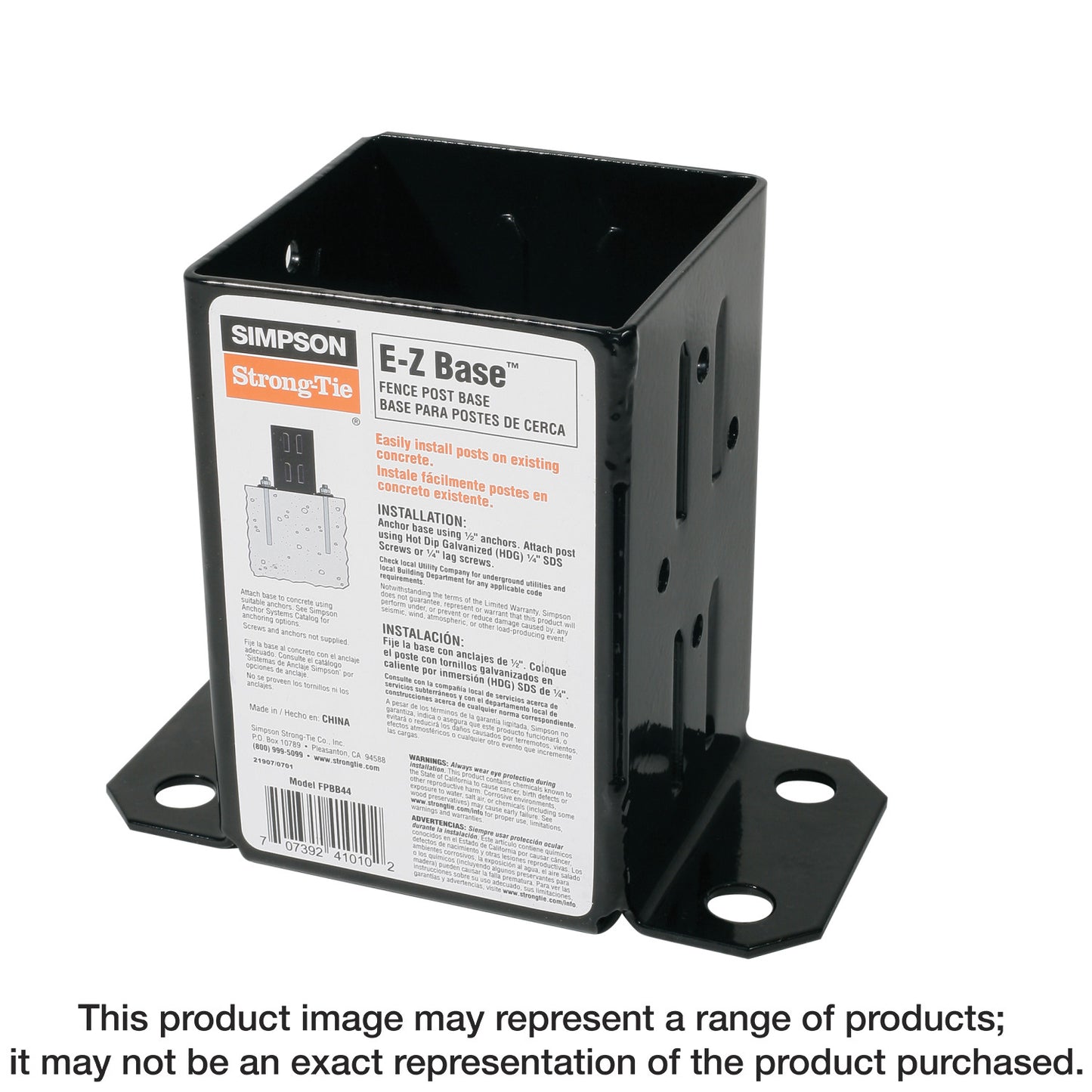Simpson Strong-Tie FPBB44 E-Z Base™ Black Powder-Coated Post Base for 4x4 (Pack of 480)