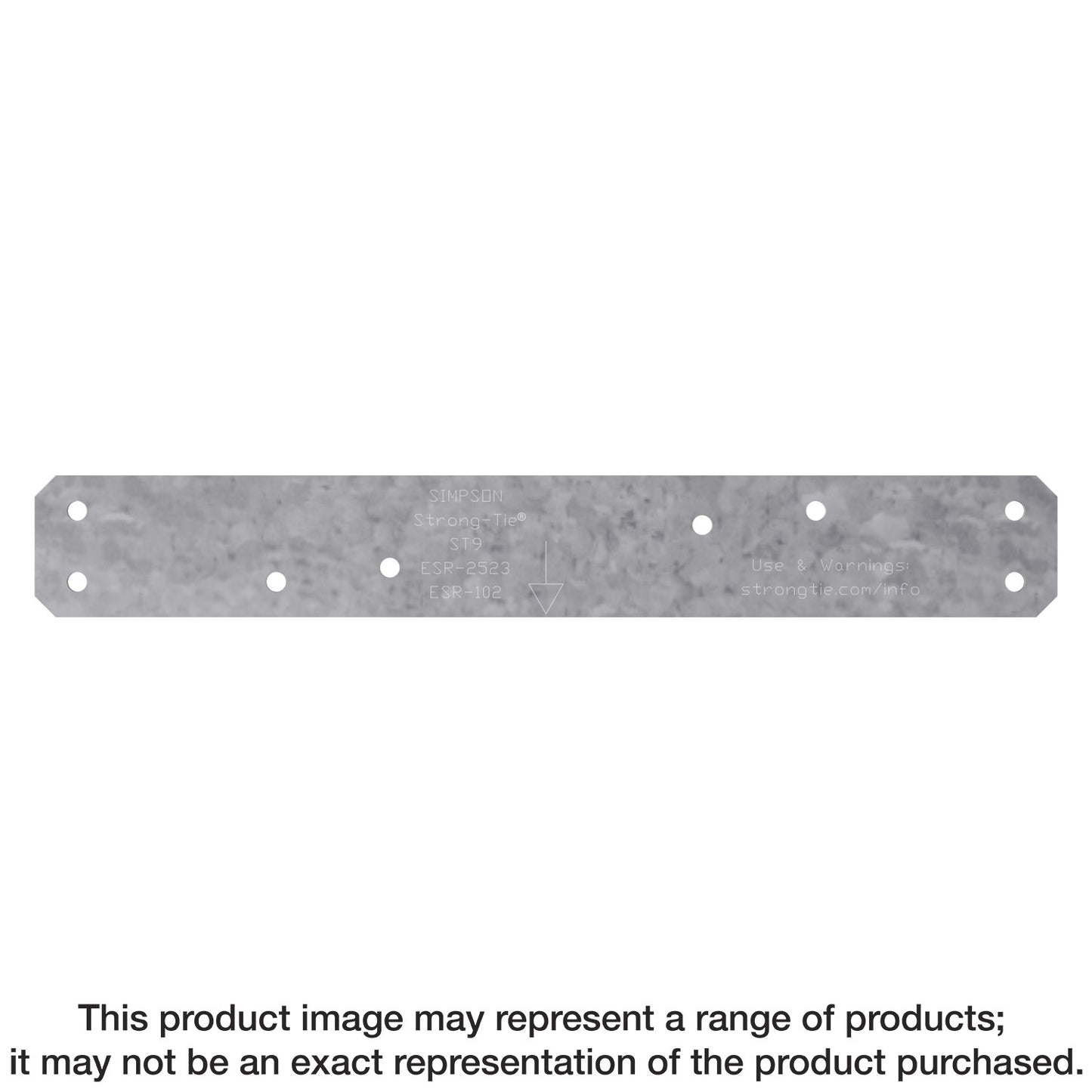 Simpson Strong-Tie ST9 ST 9 in. 16-Gauge Galvanized Strap Tie (Pack of 100)
