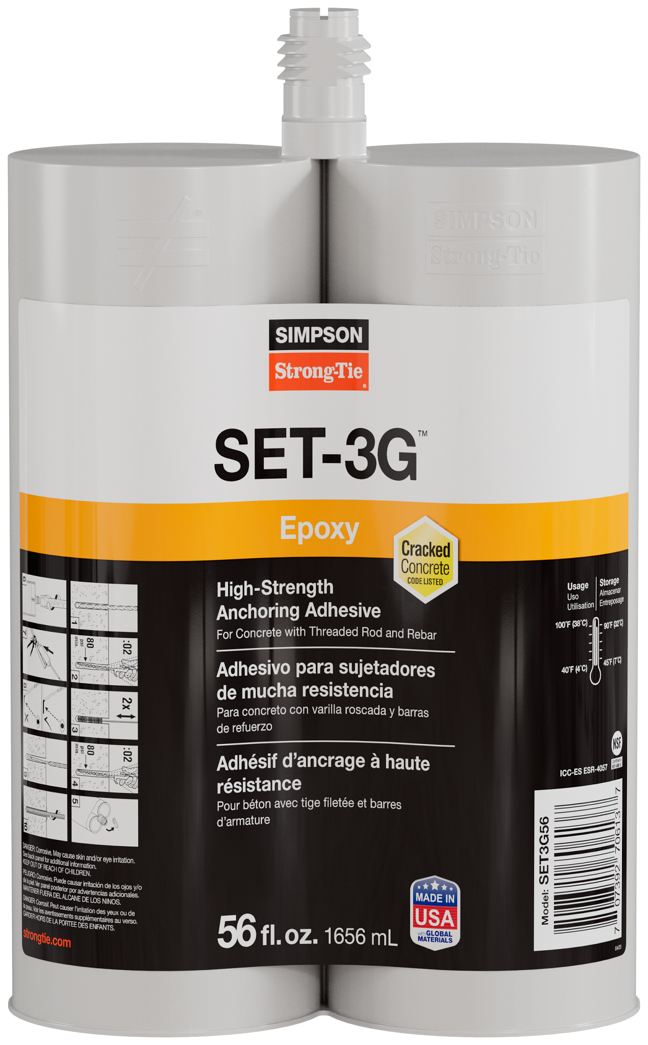 Simpson Strong-Tie SET3G56 SET-3G® 56 oz. High-Strength Epoxy Adhesive (Pack of 216)
