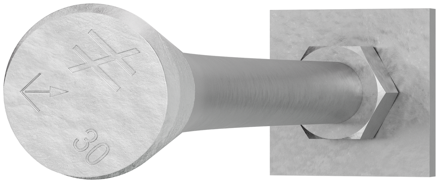 Simpson Strong-Tie SB1X30HDG SB 1 in. Dia. x 30 in. Hot-Dip Galvanized Anchor Bolt
