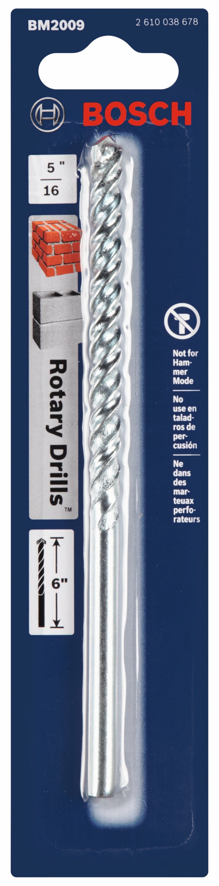 BOSCH BM2009 5/16 In. X 4 In. X 6 In. Fast Spiral Rotary Masonry Drill Bit