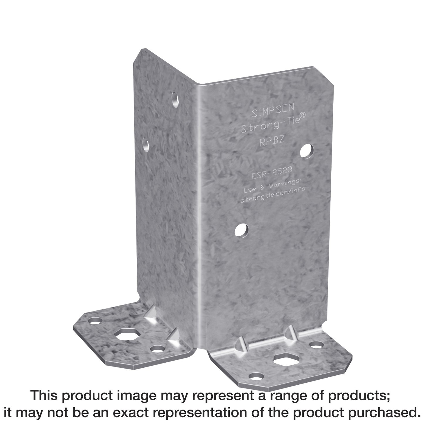 Simpson Strong-Tie RPBZ RPBZ ZMAX® Galvanized Retrofit Post Base for Double 2x4 (Pack of 12)