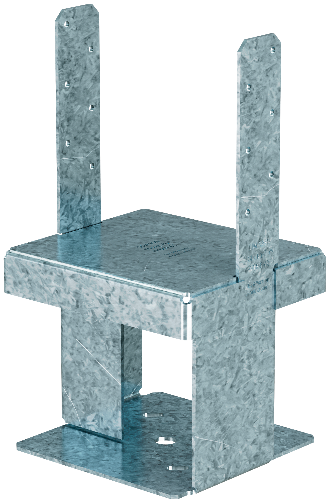 Simpson Strong-Tie PPB66-4Z PPBZ™ Porch Post Base for 6x6 Post and 4 in. Slab (Pack of 4)