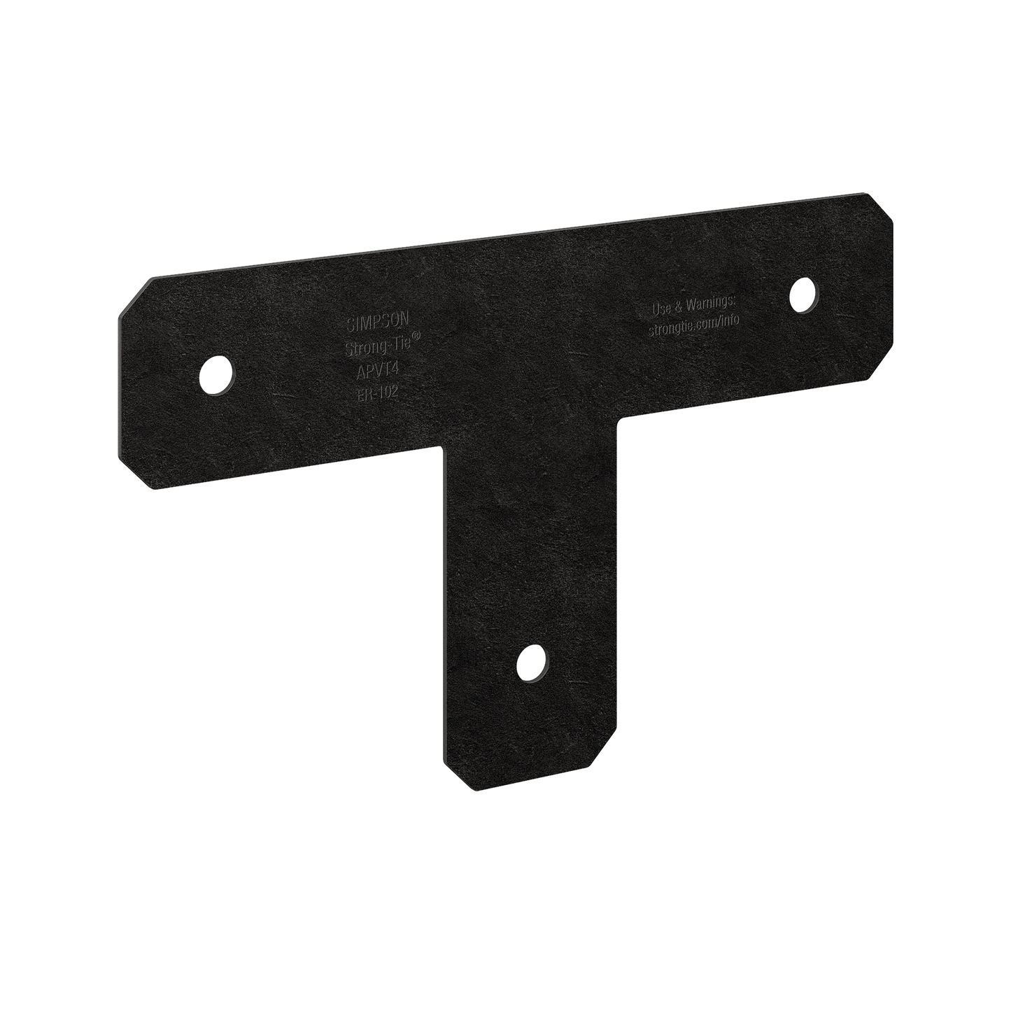 Simpson Strong-Tie APVT4 Outdoor Accents® Avant Collection™ ZMAX®, Black Powder-Coated T Strap for 4x4