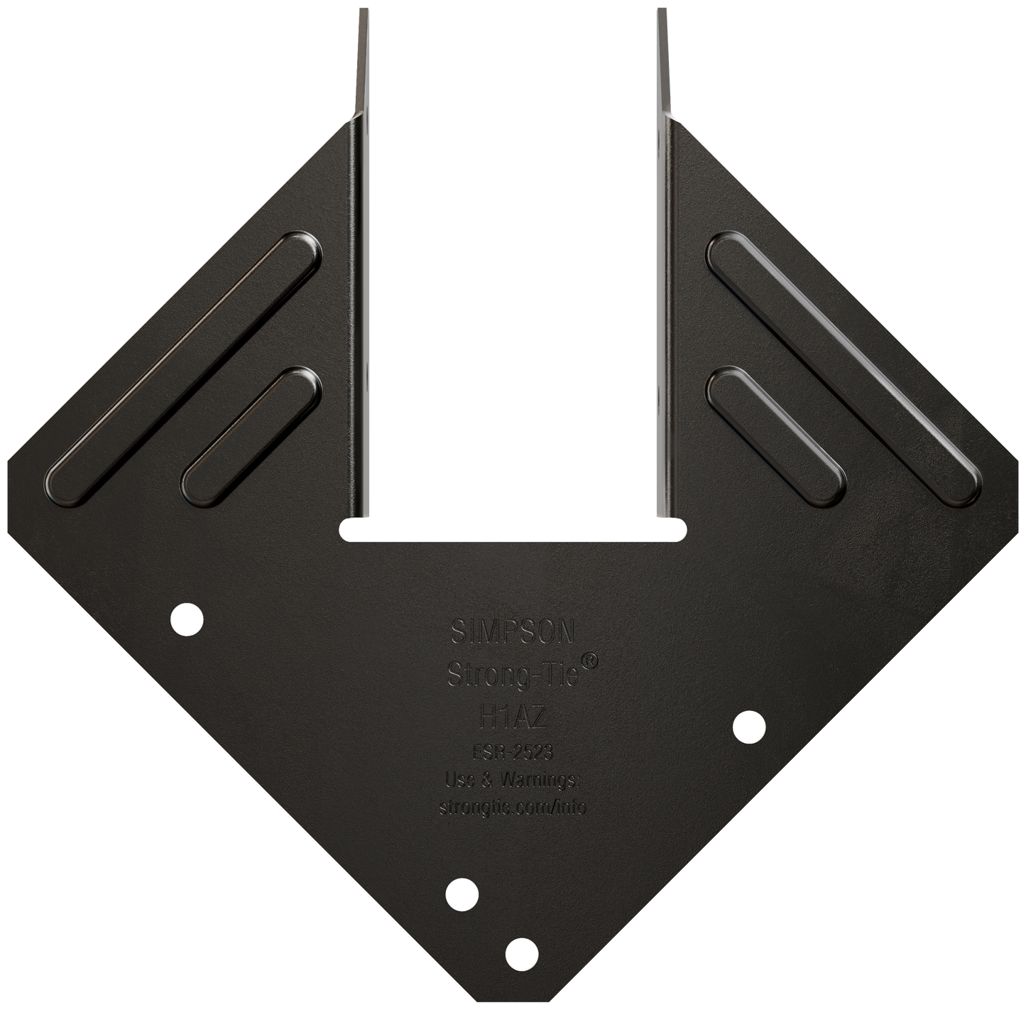 Simpson Strong-Tie H1APC Outdoor Accents® H1APC 18-Gauge ZMAX®, Black Powder-Coated Hurricane Tie (Pack of 25)