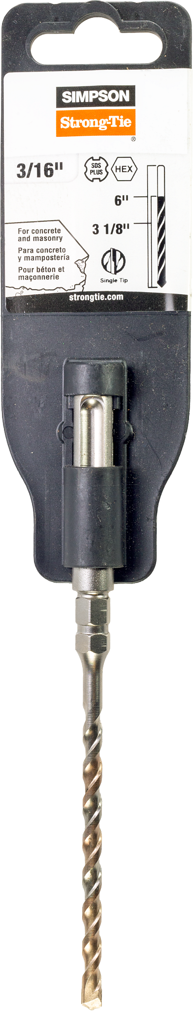 Simpson Strong-Tie MDPL01806H 3/16 in. x 6 in. SDS-plus® Titen® Screw Drill Bit/Driver