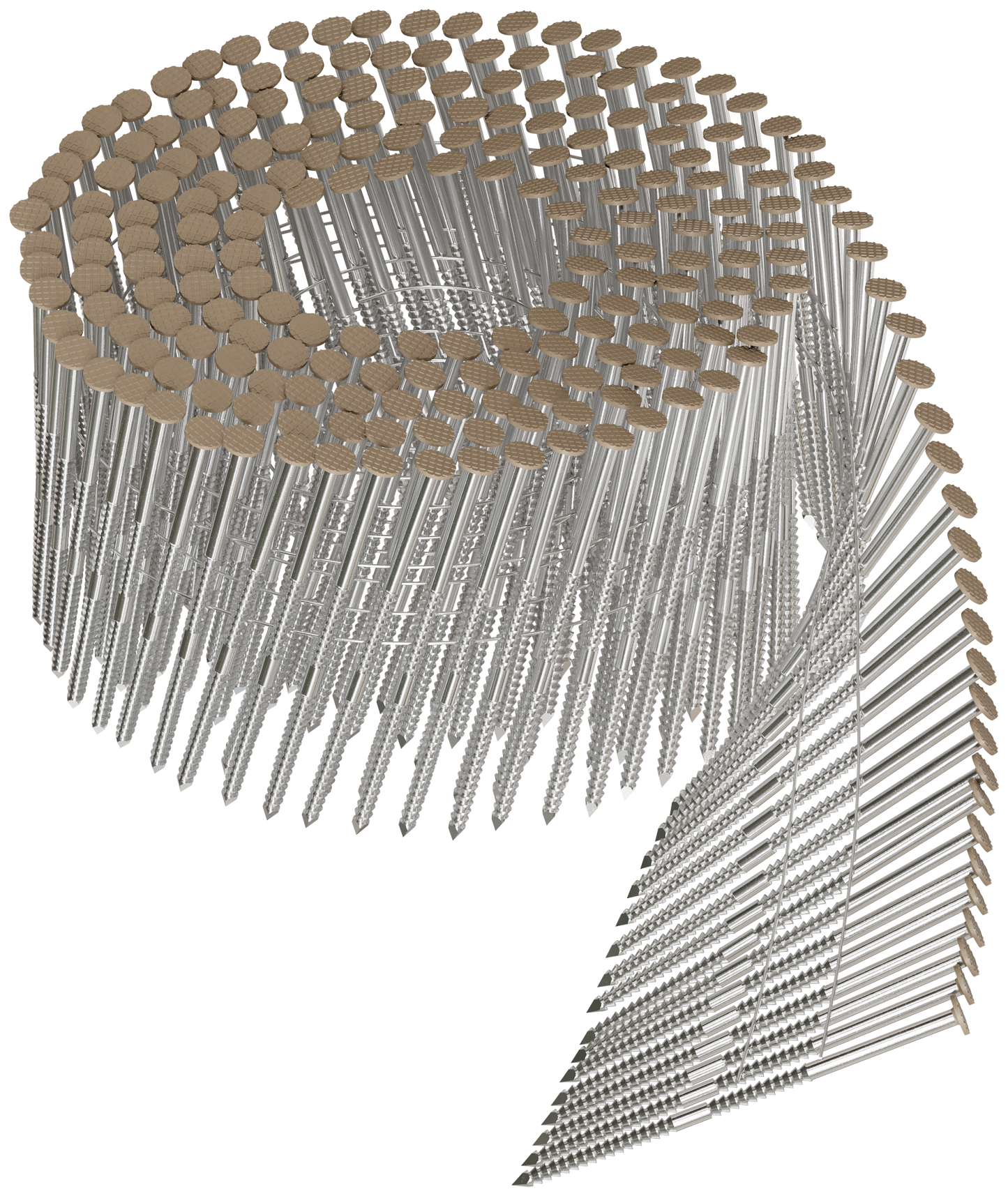 Simpson Strong-Tie S13A250CCT 15° Wire Coil, Painted, Full Round Head, Ring-Shank Nail — 2-1/2 in. x .092 in. Type 304, Tan (3600-Qty) (Pack of 90)