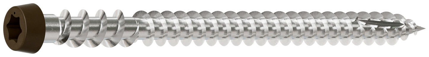 Simpson Strong-Tie DCU234C316BR01 Deck-Drive™ DCU COMPOSITE Screw — #10 x 2-3/4 in. T20, Type 316, Brown 01 (70-Qty)
