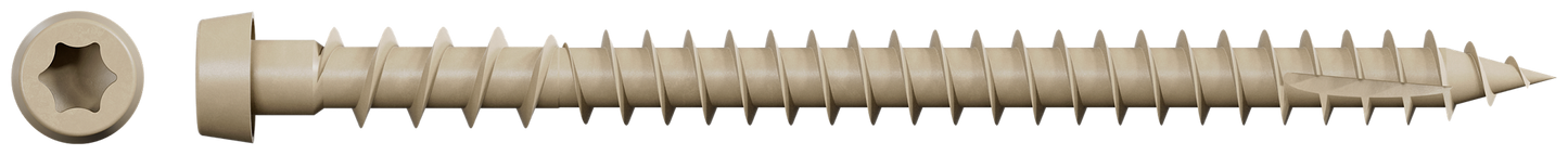 Simpson Strong-Tie DCU234STN02 Deck-Drive™ DCU COMPOSITE Screw (Collated) — #10 x 2-3/4 in. Quik Guard® Tan 02 (1000-Qty) (Pack of 100)