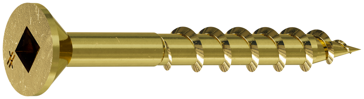 Simpson Strong-Tie WSC112S WSC Wood Screw (Collated) — #8 x 1-1/2 in. #2 Square, Flat Head, Yellow Zinc (2000-Qty)