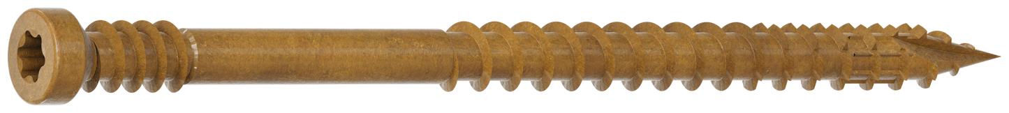 Simpson Strong-Tie FT07212R400 Finish Trim Screw — #7 x 2-1/2 in. T10, Trim-Head, Quik Guard®, Tan (400-Qty) (Pack of 6)