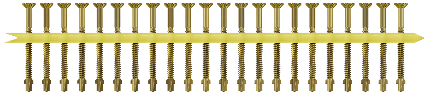 Simpson Strong-Tie TB1475S Strong-Drive® TB WOOD-TO-STEEL Screw (Collated) — #14 x 3 in. Yellow Zinc (750-Qty) (Pack of 100)