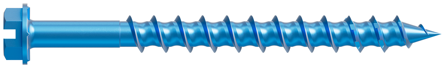Simpson Strong-Tie TNT18214HB Titen Turbo™ — 3/16 in. x 2-1/4 in. Hex-Head Concrete and Masonry Screw, Blue (2000-Qty)
