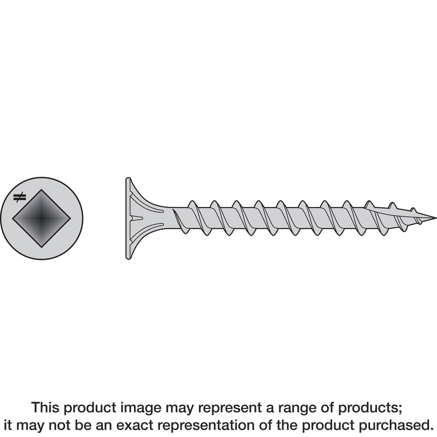 Simpson Strong-Tie T08C162WQ-RP300 Fiber-Cement Screw — #8 x 1-5/8 in. #2 Square Wafer-Head, Type 316 (300-Qty) (Pack of 336)