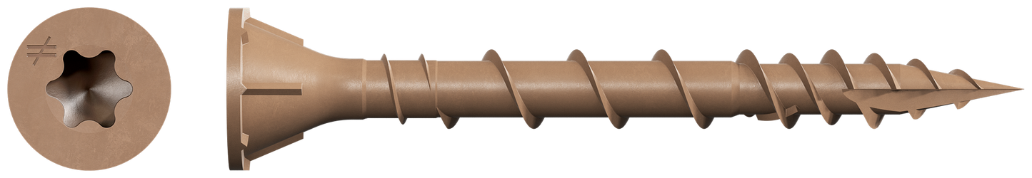 Simpson Strong-Tie DSVT158S Deck-Drive™ DSV WOOD Screw (Collated) — #8 x 1-5/8 in. T25 6-Lobe, Tan (2000-Qty)
