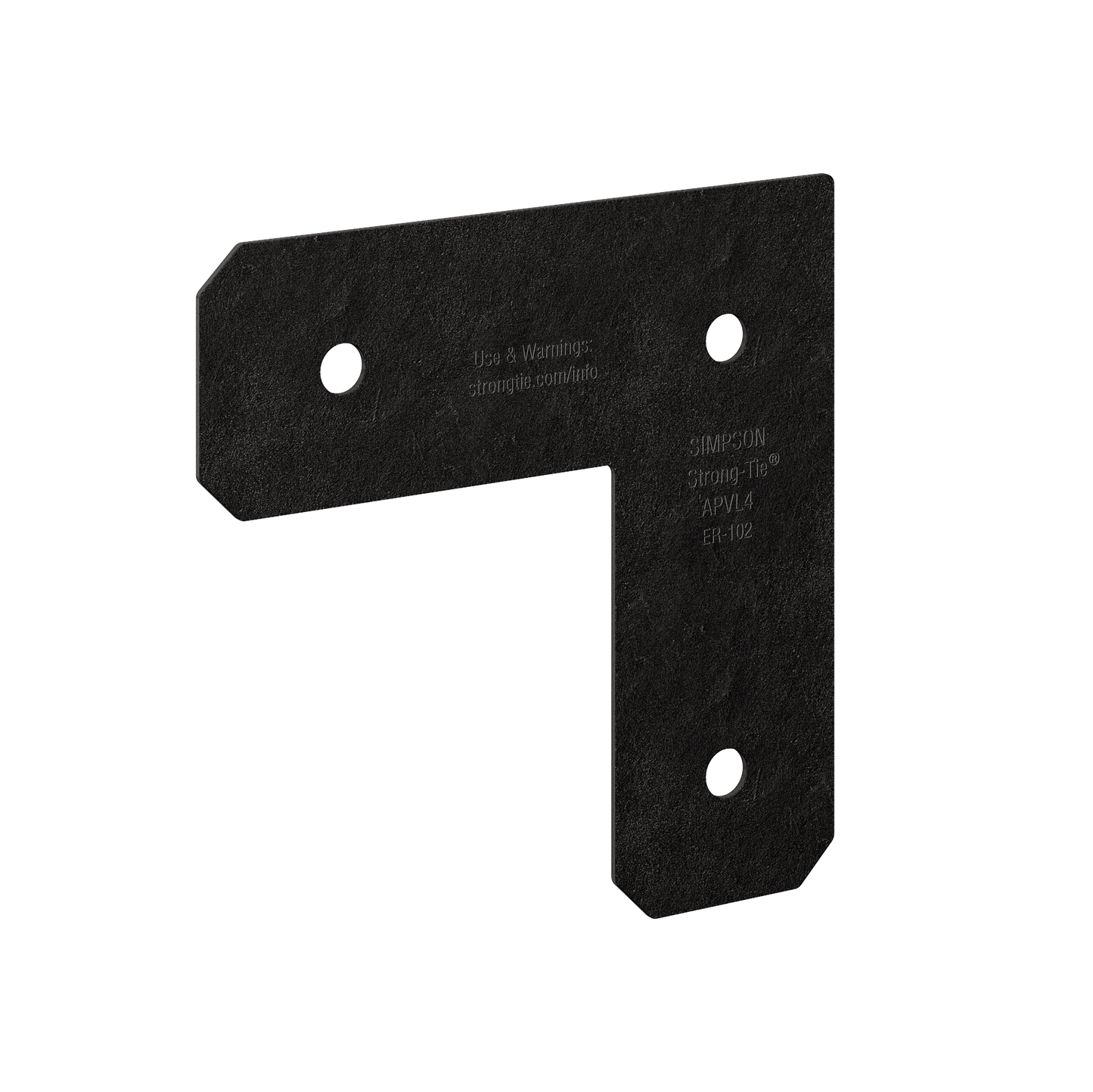 Simpson Strong-Tie APVL4 Outdoor Accents® Avant Collection™ ZMAX®, Black Powder-Coated L Strap for 4x4 (Pack of 480)