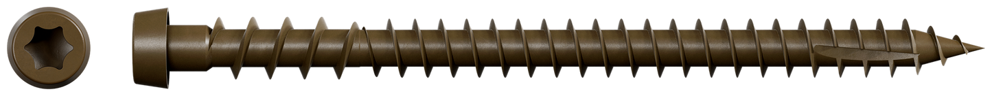 Simpson Strong-Tie DCU234SBR01 Deck-Drive™ DCU COMPOSITE Screw (Collated) — #10 x 2-3/4 in. Quik Guard® Brown 01 (1000-Qty) (Pack of 100)