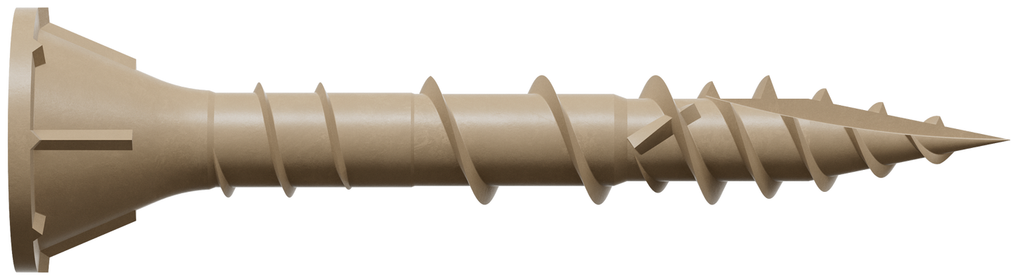 Simpson Strong-Tie DSVT114MB Deck-Drive™ DSV WOOD Screw — #8 x 1-1/4 in. T-25, Flat Head, Quik Guard®, Tan (1750-Qty) (Pack of 150)