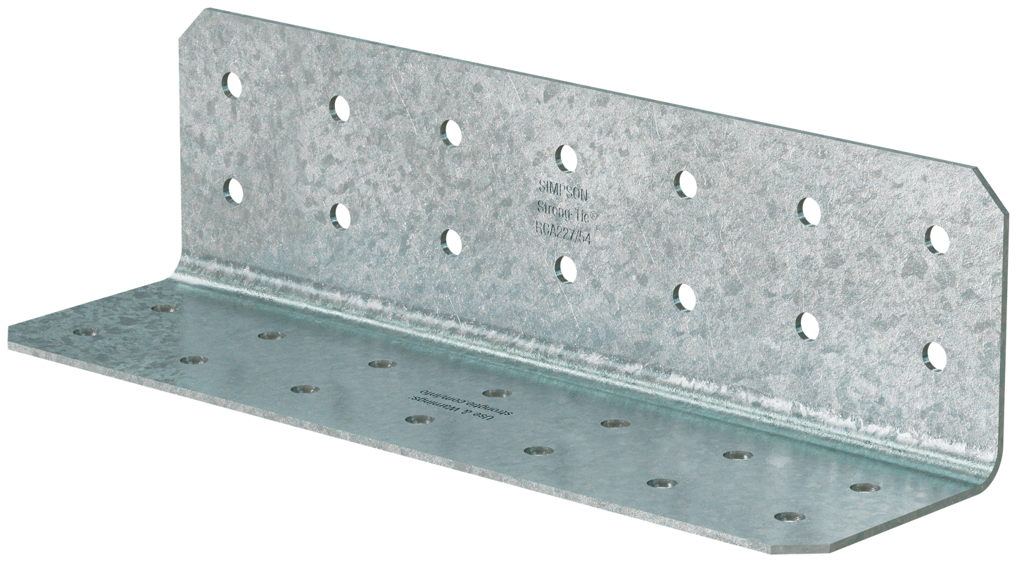 Simpson Strong-Tie RCA227/54-R65 RCA 2 in. x 2 in. x 7 in. 16-Gauge Galvanized Rigid Connector Angle (65-Qty)
