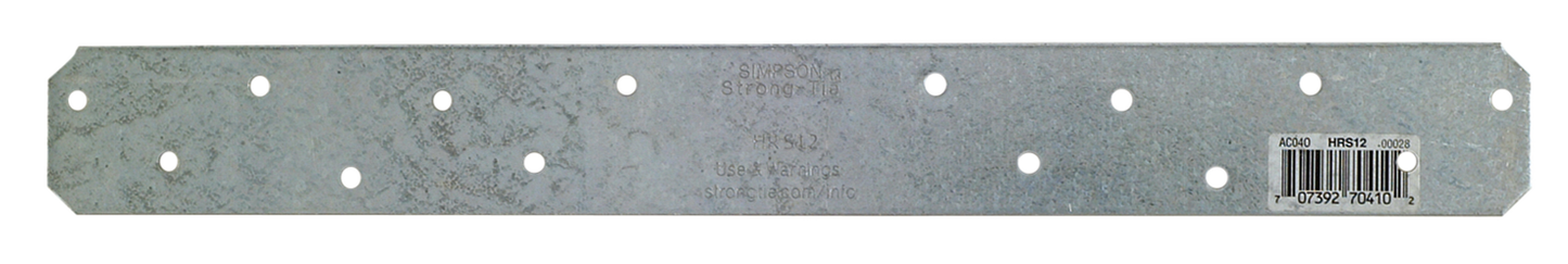 Simpson Strong-Tie HRS12 HRS 12 in. 12-Gauge Galvanized Heavy Strap Tie (Pack of 25)