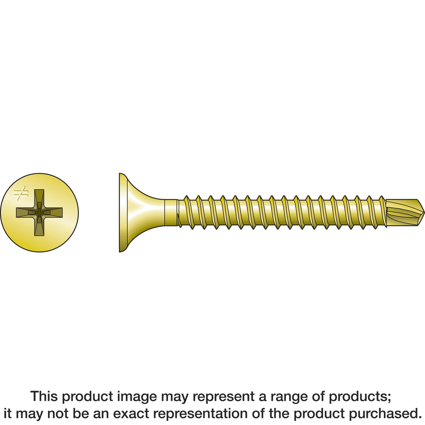 Simpson Strong-Tie DWFSD114PS DWFSD Drywall-to-CFS Screw (Collated) — #6 x 1-1/4 in. #2 Phillips, Yellow Zinc (2500-Qty)