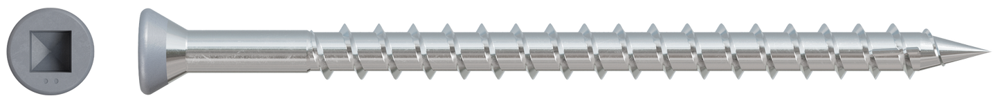 Simpson Strong-Tie DTH212S305GR04 Trim-Head Screw — Sharp Point (Collated) — #7 x 3 in. #2 SQ Type 305, Gray 04 (1000-Qty)