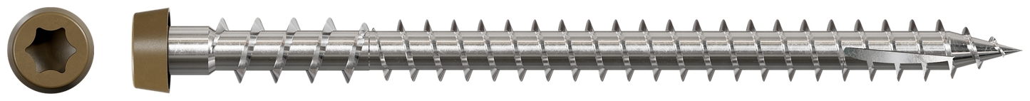 Simpson Strong-Tie DCU234S316BR05 Deck-Drive™ DCU COMPOSITE Screw (Collated) — #10 x 2-3/4 in. Type 316, Brown 05 (1000-Qty)