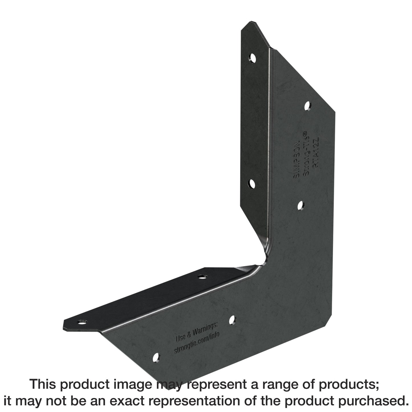 Simpson Strong-Tie APRTA12 Outdoor Accents® ZMAX®, Black Powder-Coated Rigid Tie® Angle for 1x2 Joist/Post (Pack of 24)