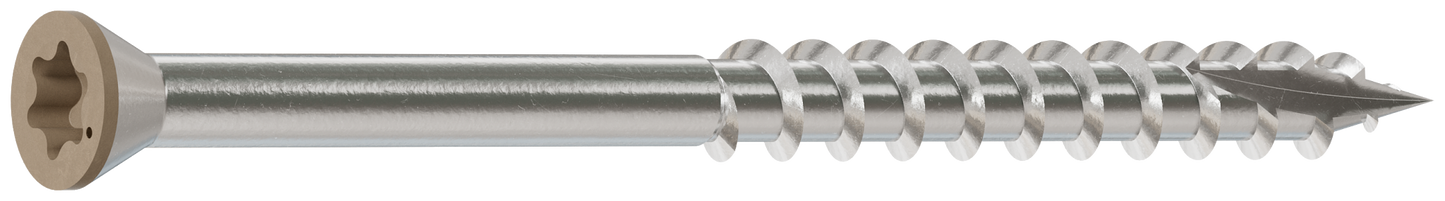 Simpson Strong-Tie T07225FT70TN02 Trim-Head Screw, 6-Lobe Drive — #7 x 2-1/4 in. T-15 Type 316, Tan 02 (70-Qty) (Pack of 600)