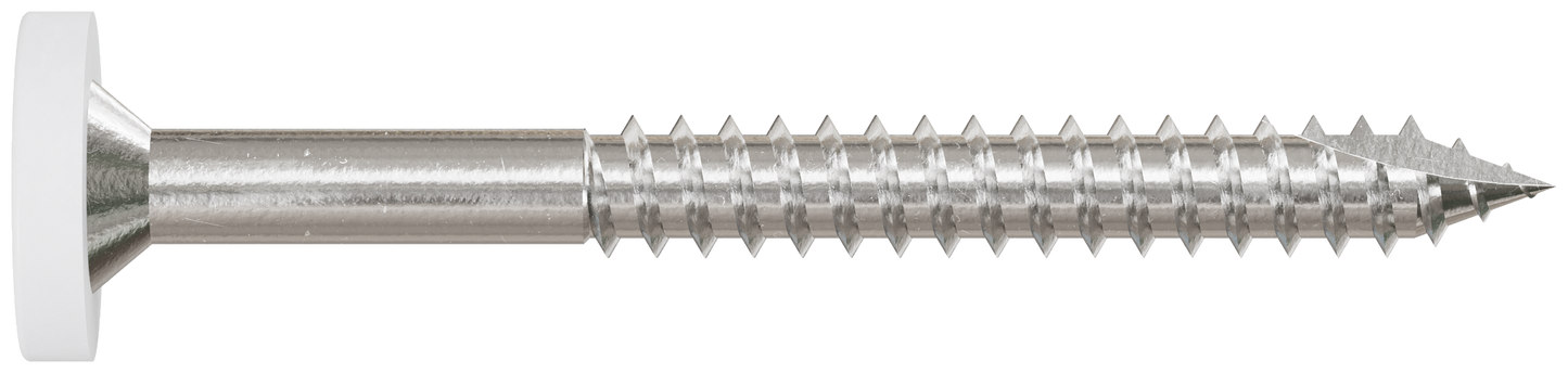 Simpson Strong-Tie T08175FS75WH01 Fascia Board Screw — #8 x 1-3/4 in. T-20 6-Lobe Pancake Head Type 316, White 01 (75-Qty) (Pack of 5)