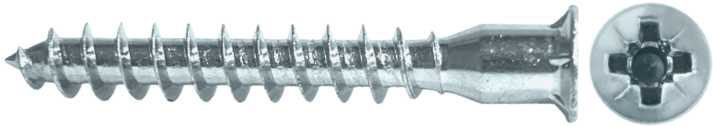 DAGGERZ DLCON750MM M7 - 50mm pozi flat w/nibs confirmat coarse sharp wood screws zinc
