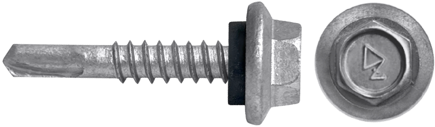 DAGGERZ FLGSD2CT121104 12 x 1-1/4 hex flange head self drill screws with rubber washer #2 pilot point dagger-guard
