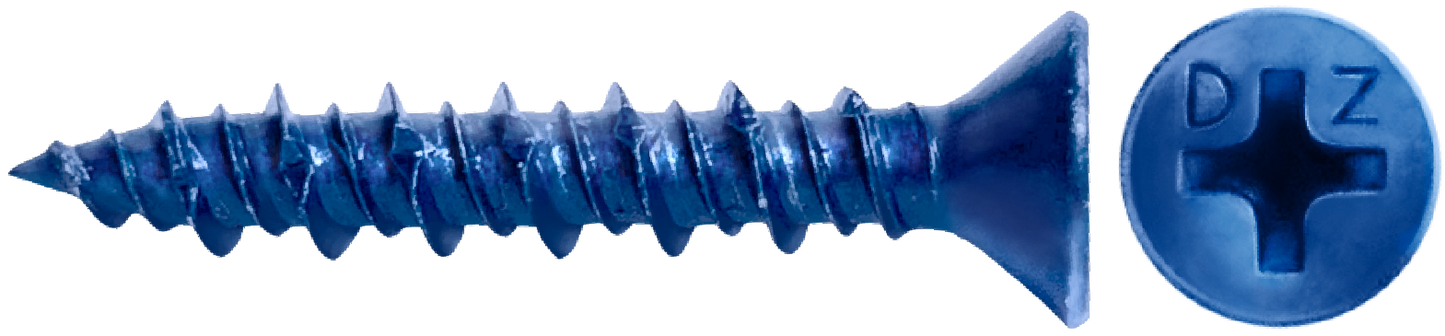 DAGGERZ CONFB*0316214 3/16 x 2-1/4 phillips flat concrete screws bulk dagger-guard blue