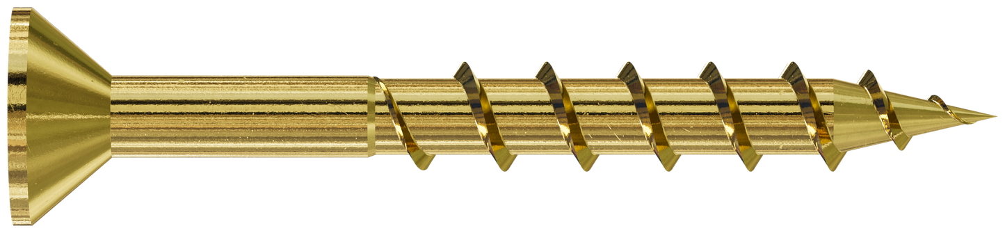 Simpson Strong-Tie WSC112S WSC Wood Screw (Collated) — #8 x 1-1/2 in. #2 Square, Flat Head, Yellow Zinc (2000-Qty)