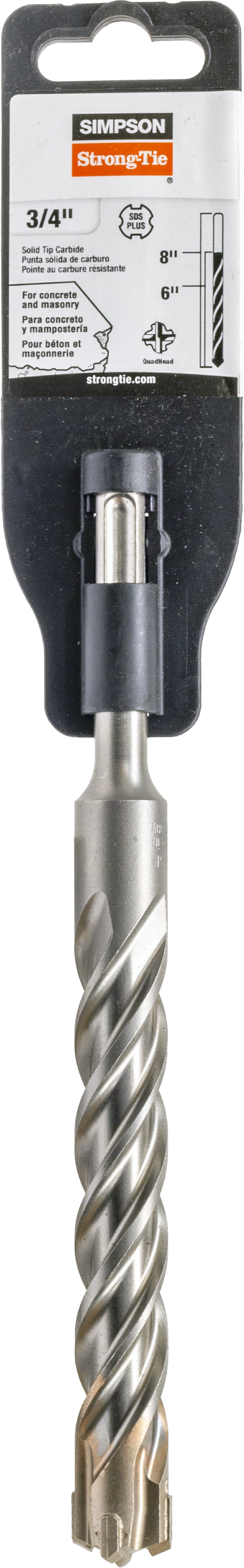 Simpson Strong-Tie MDPL07508Q 3/4 in. x 8 in. SDS-plus® Quad-Head Shank Drill Bit