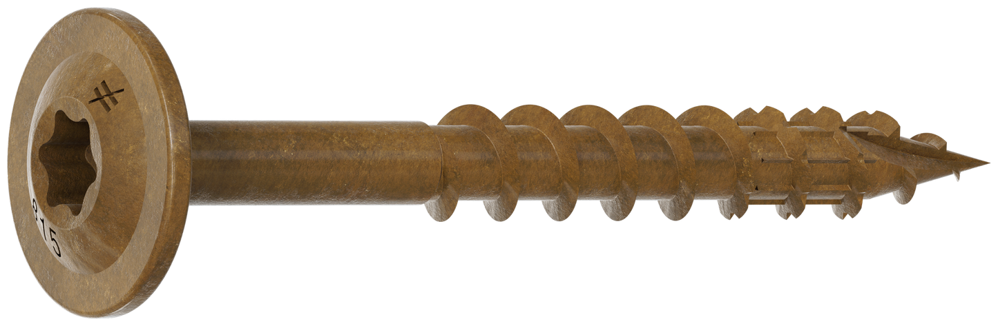 Simpson Strong-Tie CBT08112R100 Wafer-Head Construction Screw — #8 x 1-1/2 in. T20, Quik Guard®, Tan (100-Qty)