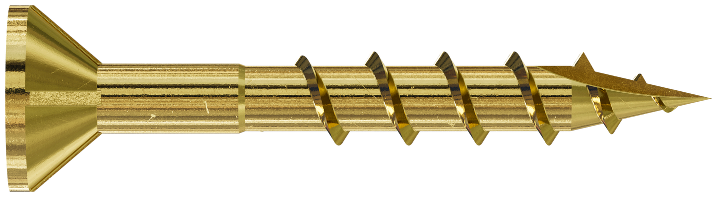 Simpson Strong-Tie WSC114S-17 WSC Wood Screw (Collated) — #8 x 1-1/4 in. #2 Square, Flat Head, Yellow Zinc (2500-Qty)