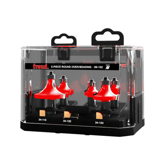 Freud 008925018568 5 Piece Round Over/Beading Bit Set (1/2" Shank)