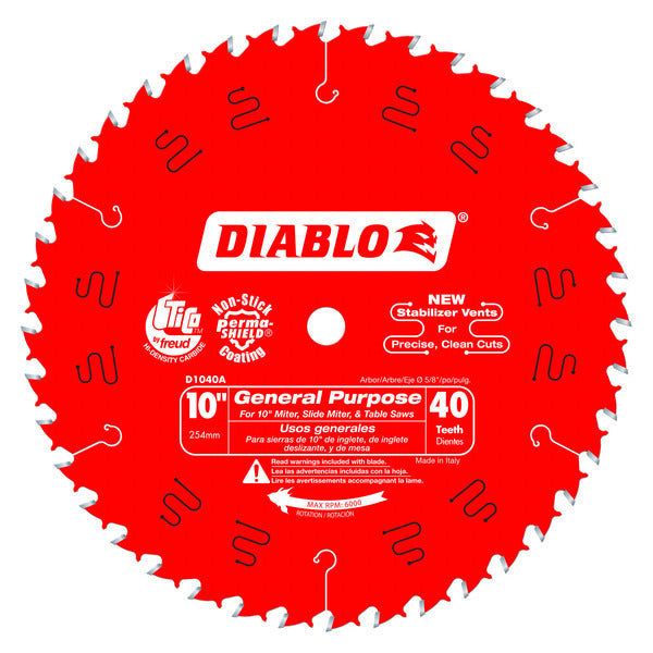 Diablo 008925019114 10 in. x 40 Tooth Carbide Circular Saw Blade