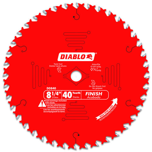 Diablo 008925020424 8-1/4 in. x 40 Tooth Carbide Finish Blade