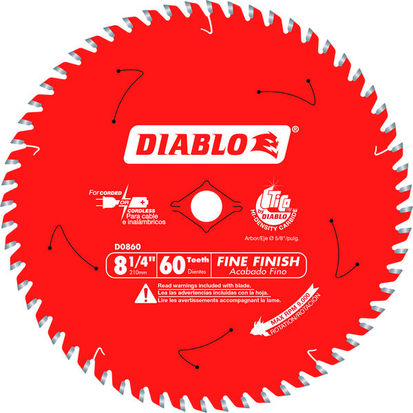 Diablo 008925020806 8-1/4 in. 60-Tooth Fine Finish Saw Blade
