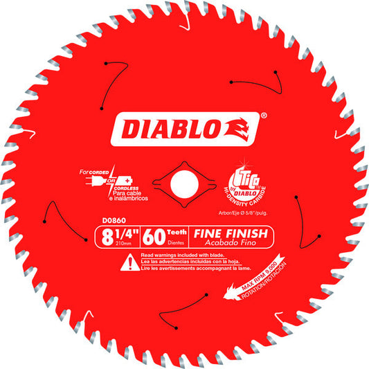 Diablo 008925020806 8-1/4 in. 60-Tooth Fine Finish Saw Blade