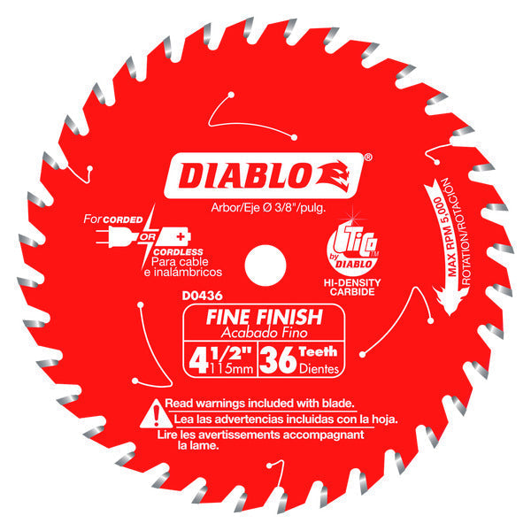 Diablo 008925020820 4-1/2 in. 36 Tooth Fine Finish Saw Blade