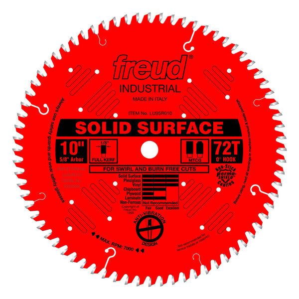 Freud 008925032335 10" x 72T Solid Surface Blade