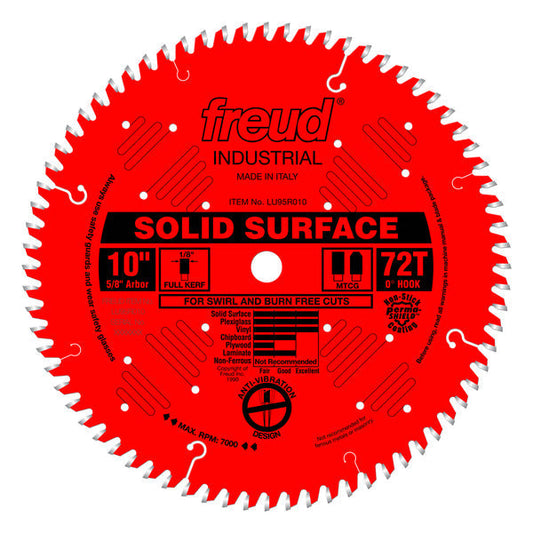Freud 008925032335 10" x 72T Solid Surface Blade