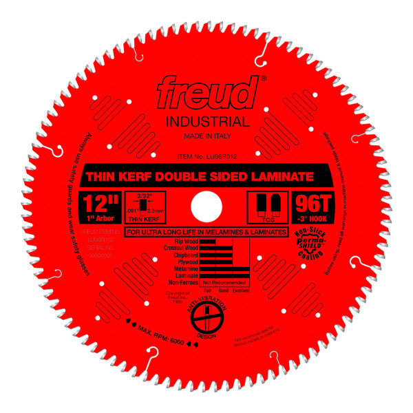 Freud 008925035213 12" x 96T Thin Kerf Double Sided Laminate/Melamine
